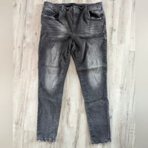 Universal Standard High Rise Skinny Distressed Black Jeans, Size 18
